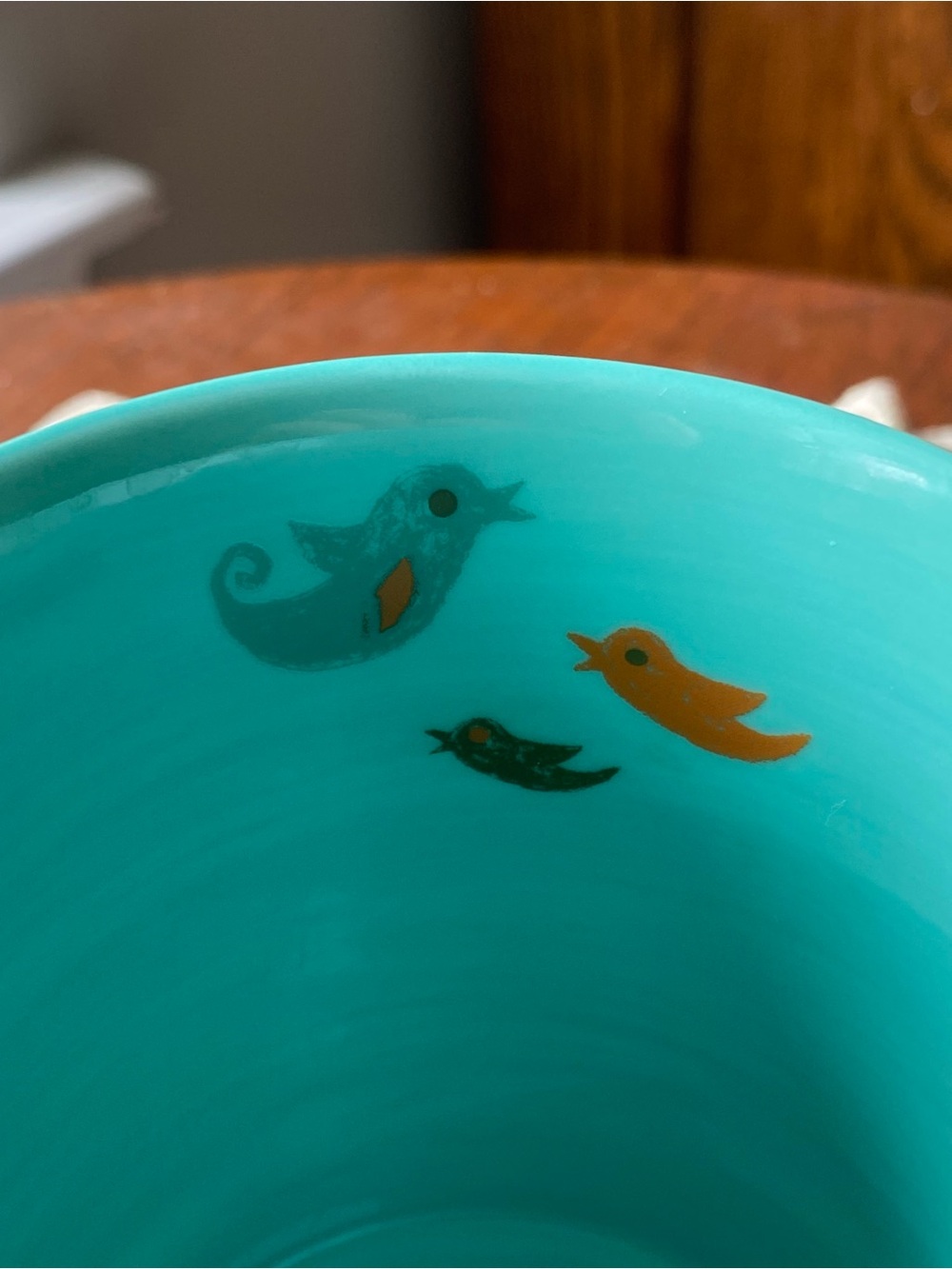 Ceramic Animal Stack Mug in Teal & Orange - Picture 5 of 7